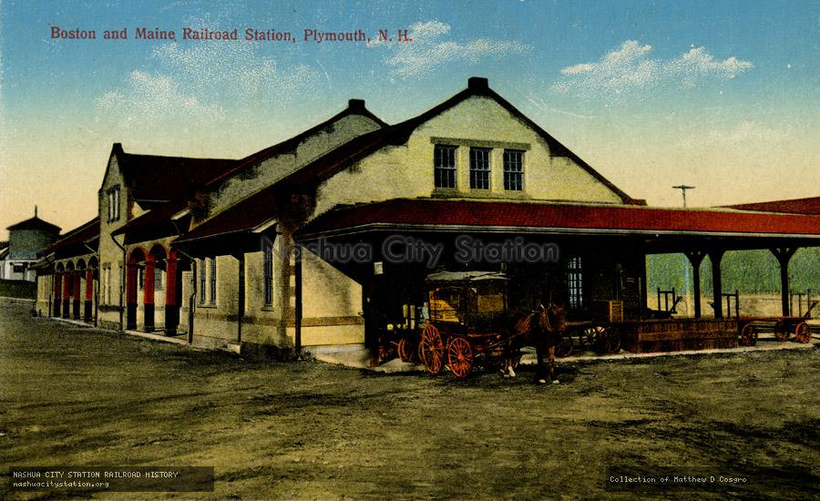 Postcard: Boston and Maine Railroad Station, Plymouth, N.H.